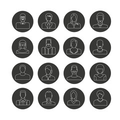 people avatar icons in circle buttons