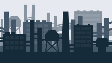 Naklejka premium Industrial landscape. Factoty buildings