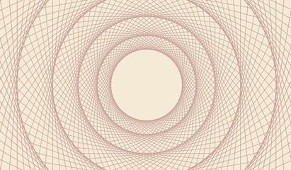 graphic circular web with concentric waves in soft ivory