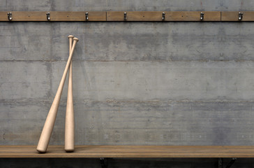 Baseball Bats In Change Room - Powered by Adobe