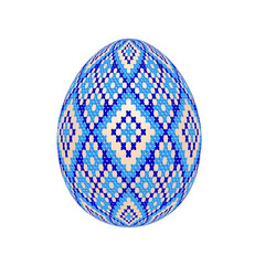 Fototapeta premium the easter egg with ukrainian cross-stitch ethnic pattern. pysanka ornament. isolated vector.