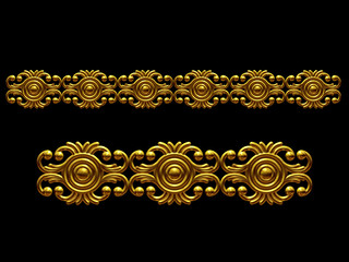 golden, ornamental segment, “target