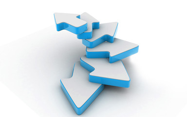 3d rendered arrow on white background