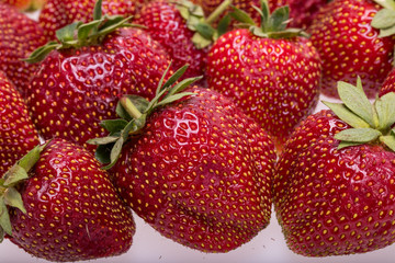 fresh ripe strawberries isolated on white background