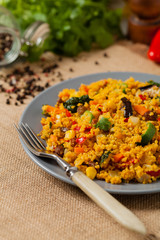 Couscous oriental. Vegetarian dish.