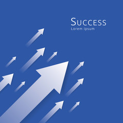 business arrows concept to success. growth chart up increase profit sales. Finance money stretching rising up. background vector illustration