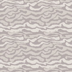 Brush painted freehand lines seamless pattern. Beige stripes grunge background. Vector illustration.