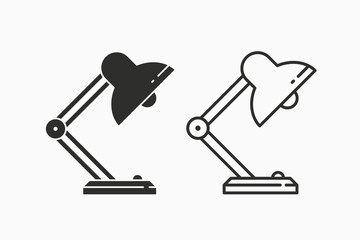 Table lamp light vector icon for graphic and web design.