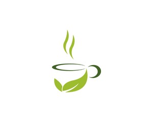 Cup of tea vector icon logo template