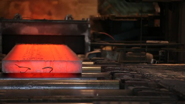 Mining and metal forging. Large Steel Works. Rolled metal factory.