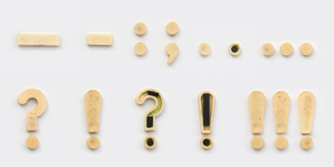 bright plastic cyrillic letters with magnet on white paper