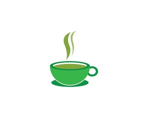 Cup of tea vector icon logo template