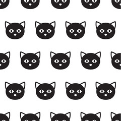 Black heads of cats, pattern