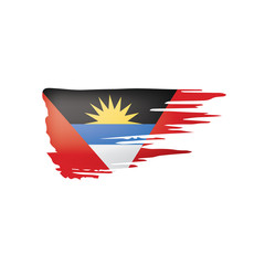 Obraz premium Antigua and Barbuda flag, vector illustration on a white background