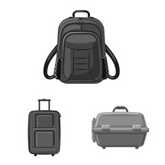 Isolated object of suitcase and baggage logo. Set of suitcase and journey stock vector illustration.