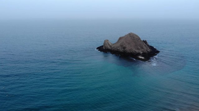 Aerial shot of Snoopy Island In Fujairah UAE