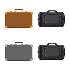 Isolated object of suitcase and baggage icon. Collection of suitcase and journey stock symbol for web.