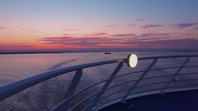 Sunset seen from deck of cruise ship