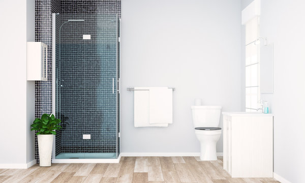 grey minimal bathroom render