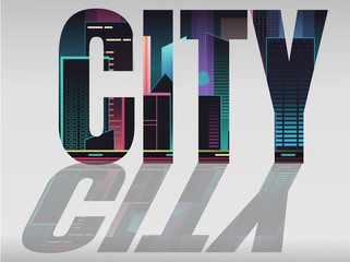 Double Exposure City Typography