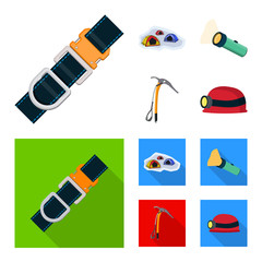 Isolated object of mountaineering and peak symbol. Collection of mountaineering and camp vector icon for stock.