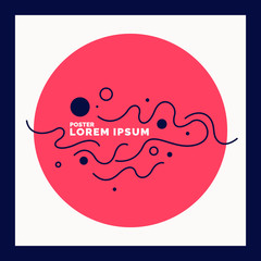 Bright poster with dynamic lines. Illustration minimal flat style