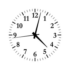 Clock icon, silhouette, logo on white background