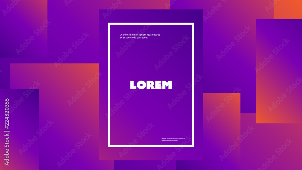 Wall mural abstract colorful minimal geometric pattern background design, gradient shapes - vector illustration