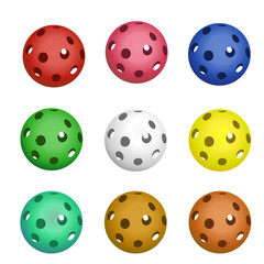 Set of nine pickleball balls