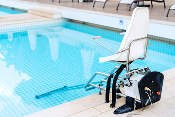 Swimming pool lifts for disabled people access to the pool