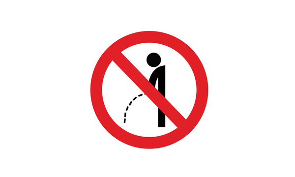 No peeing prohibition sign ban vector illustration 