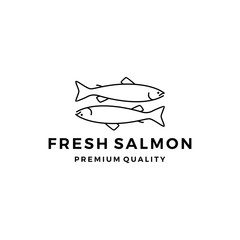 salmon fish logo seafood label badge vector sticker download