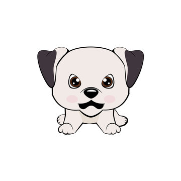 Vector illustration of Angry puppy