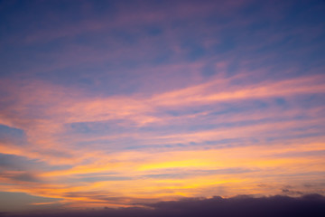 Naklejka na ściany i meble Colorful sky with clouds at sunset