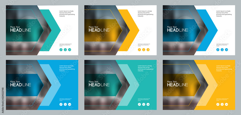 Wall mural set abstract background template design for social media post and web banners concept , with use in 