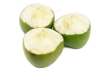 Green coconut truit isolated on white background