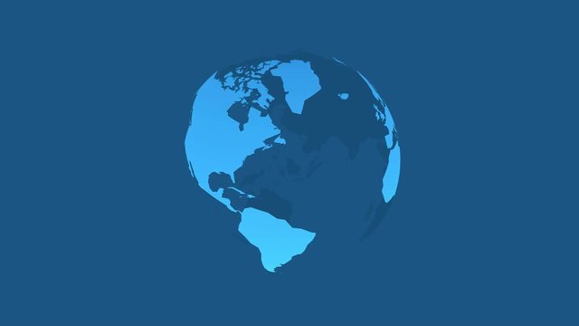 abstract blue earth globe icon animation
