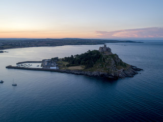 St Michaels Mount Cornwall with the sun rising