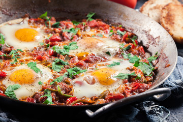 Shakshuka in a frying pan