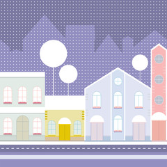 House buildings, home seamless background pattern