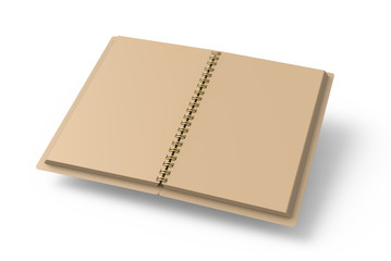 Blank open kraft paper notebooks