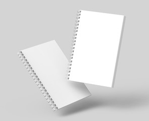 Floating white hard cover books