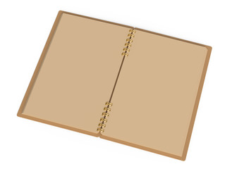 Kraft paper open notebook