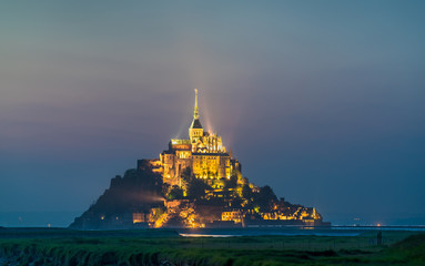 Mont Saint Michel, a famous island in Normandy, France
