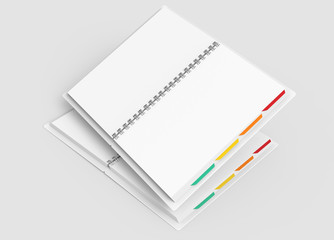 White open hard cover notebooks