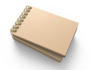 Pile of kraft paper notebooks