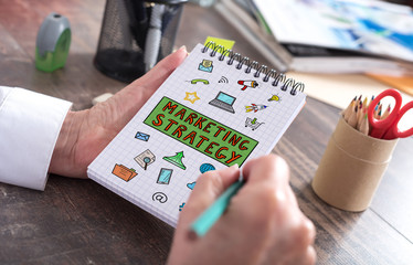 Marketing strategy concept on a notepad