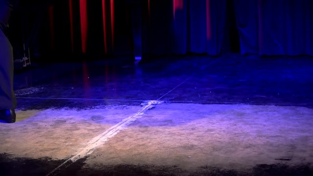 Legs of tango dancers on a stage.  Buenos Aires, Argentina
