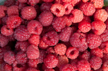 fresh raspberries background