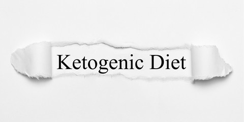 Ketogenic Diet on white torn paper